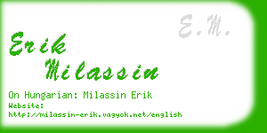 erik milassin business card